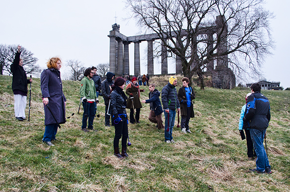 Fire Point rehearsing on Calton Hill by Maciej Doroszkiewicz
