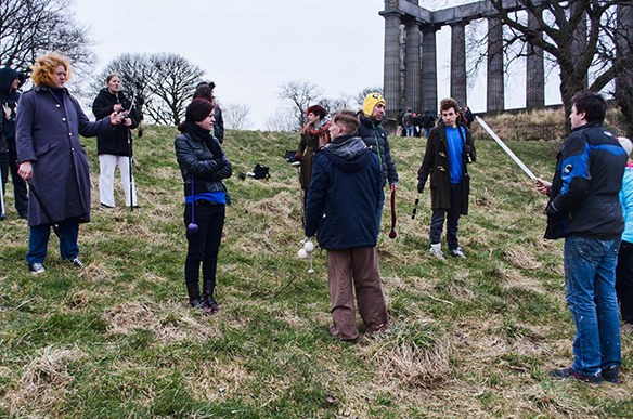 Fire Point rehearsing on Calton Hill by Maciej Doroszkiewicz