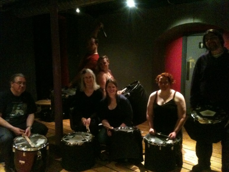 Processional Drummers at a post-Beltane rehearsal session