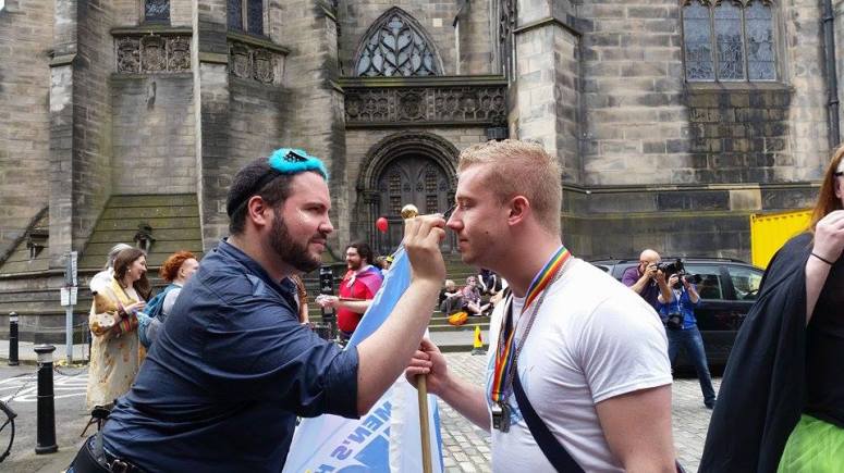 Adding some glitter at Pride Scotia 2014