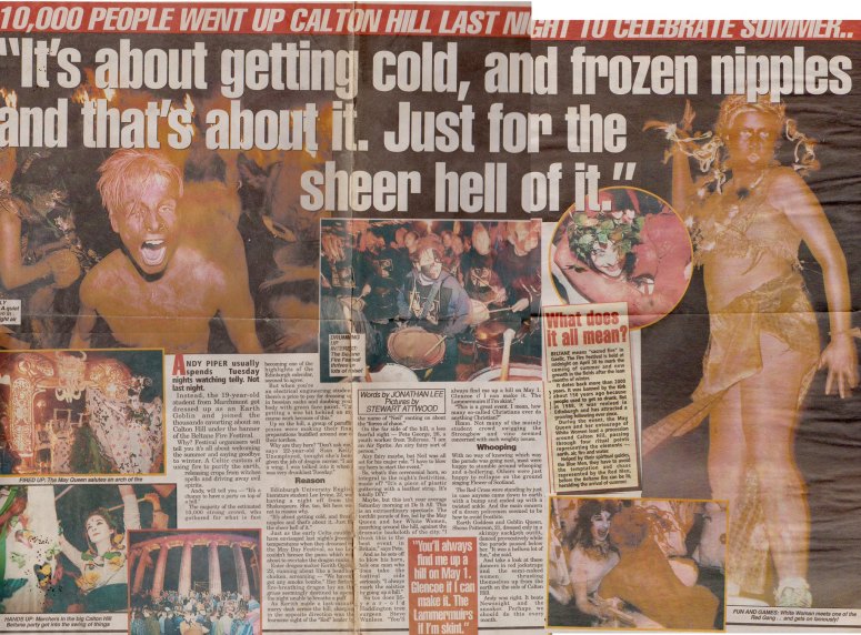 Edinburgh Evening News article about Beltane in 1996