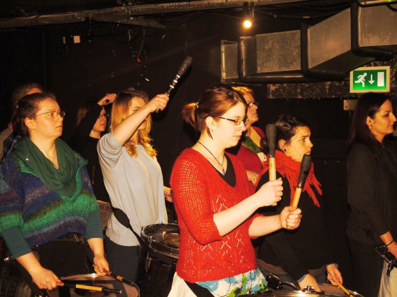 Processional Drummers rehearsing at the Bongo Club, Edinburgh, for Beltane 2015 by Bleu Hope