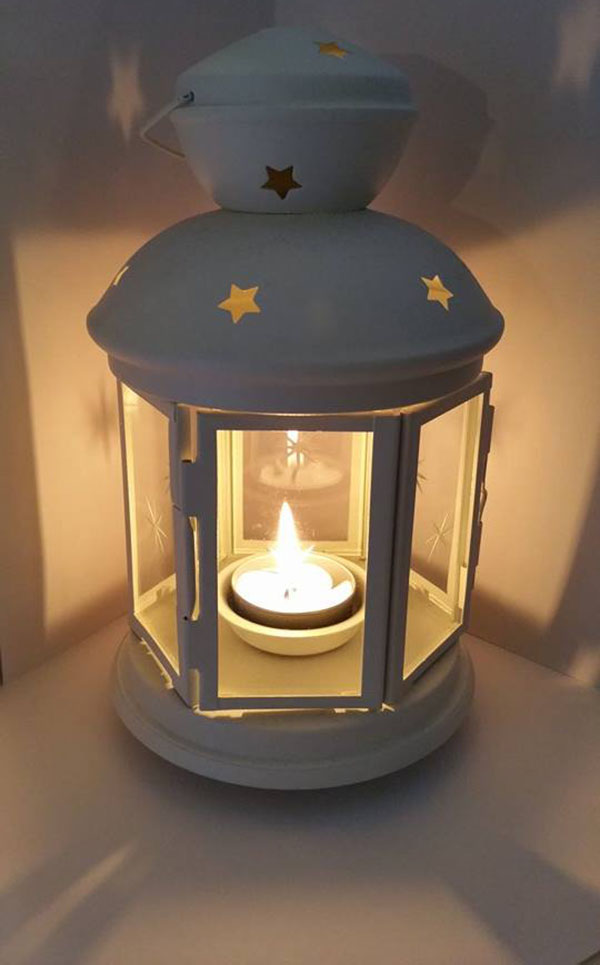Photo of one of the Whites' candle lanterns