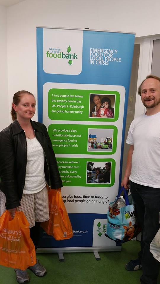 Beltane 2015 Whites donating to the food bank