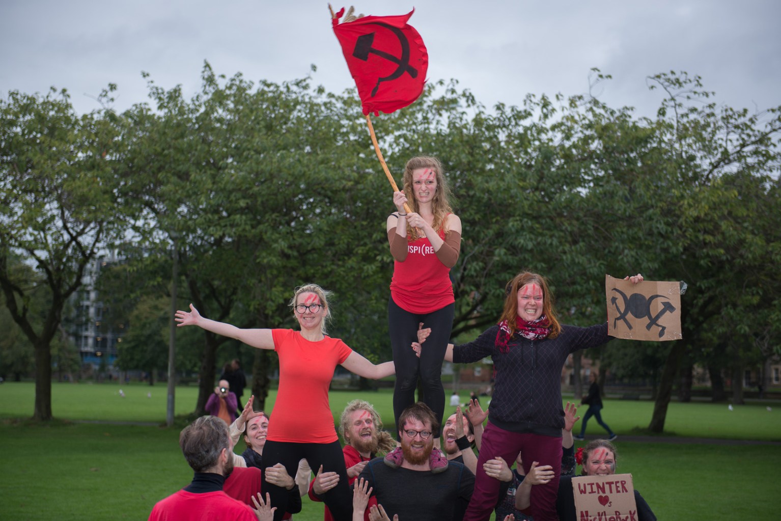 Reds rehearsing for Samhuinn 2016, by David Purvis