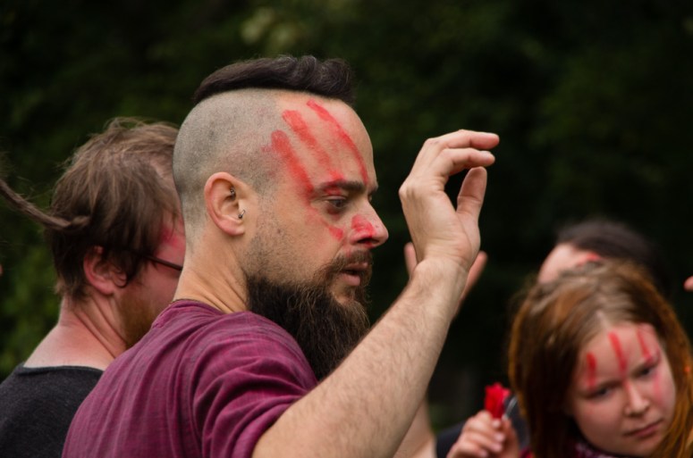 Reds rehearsing for Samhuinn 2016, by Mark Taylor