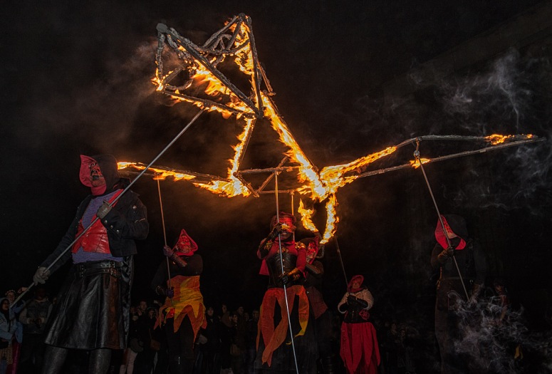 Fire Puppets at Beltane Fire Festival 2017 | Copyright Prem Shah for Beltane Fire Society.